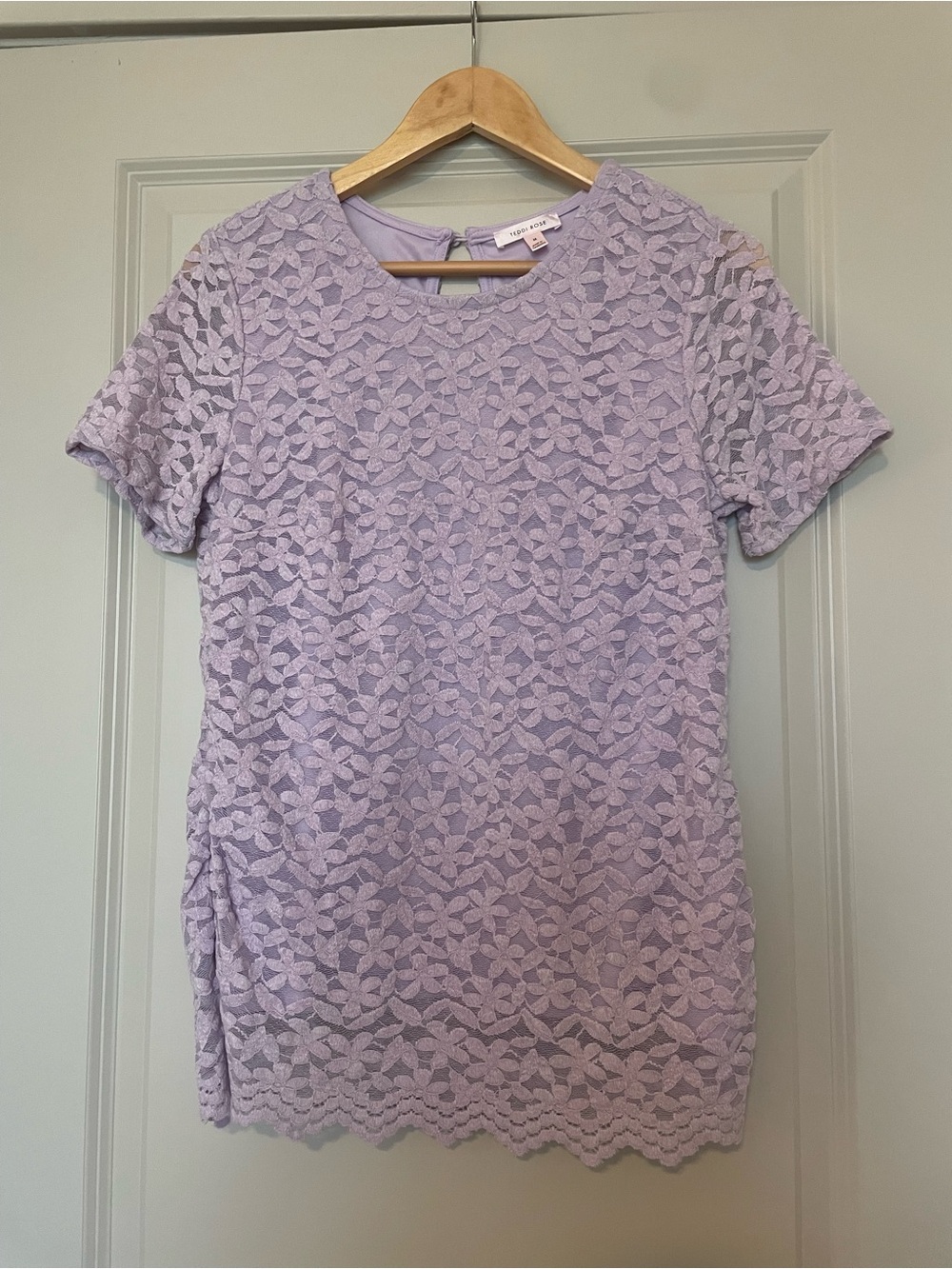 Teddi Rose Lavender Lace Short Sleeve Blouse